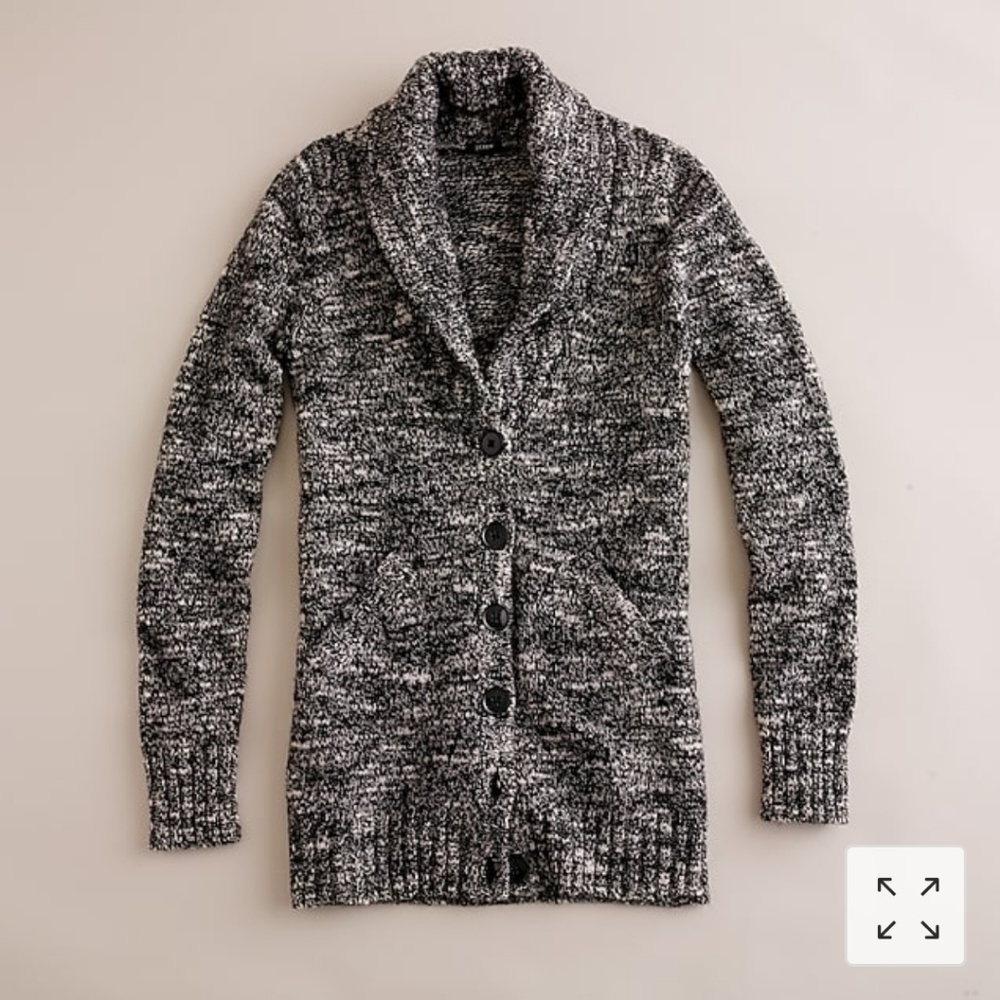 J. CREW gray marled wool cardigan